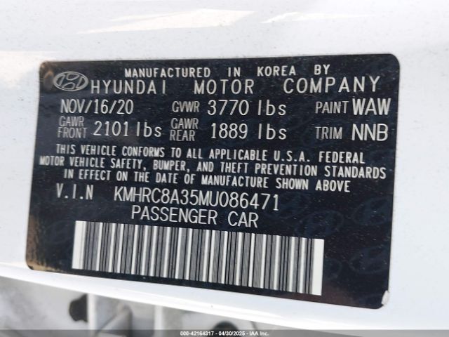 KMHRC8A35MU086471 Hyundai Venue Sel