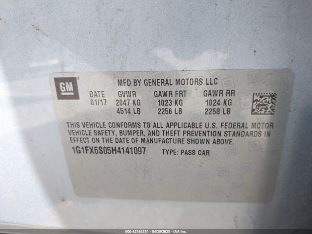 1G1FX6S05H4141097 Chevrolet Bolt Ev Premier
