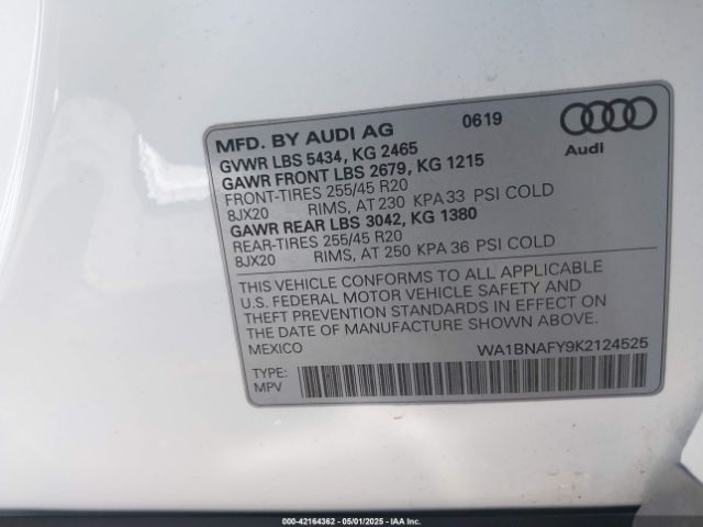 2019 AUDI Q5 WA1BNAFY9K2124525 Photo 8