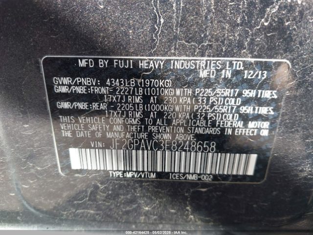 JF2GPAVC3E8248658 Subaru Xv Crosstrek 2.0i Premium
