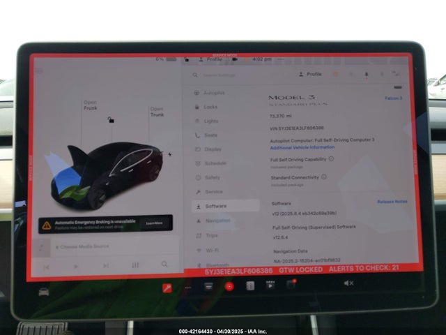 5YJ3E1EA3LF606386 Tesla MODEL 3