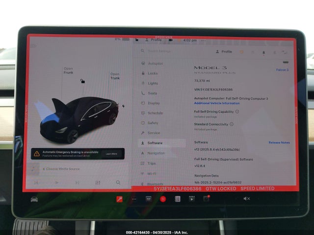 5YJ3E1EA3LF606386 Tesla MODEL 3