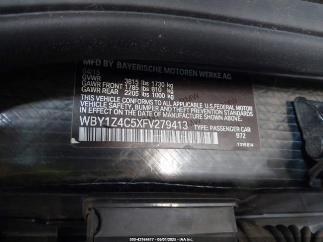 WBY1Z4C5XFV279413 BMW I3 Base W/range Extender