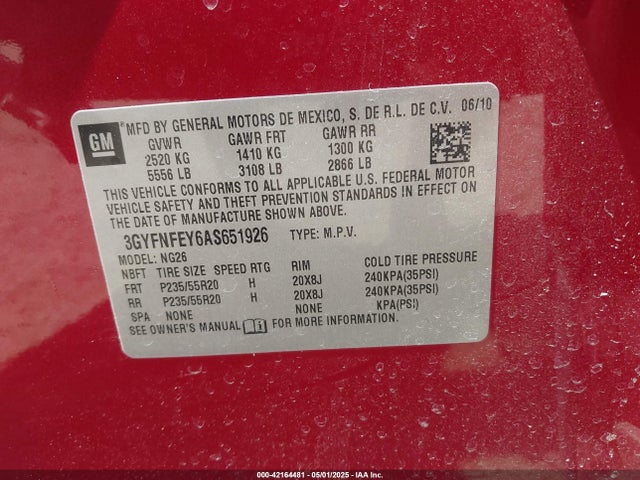 2010 CADILLAC SRX 3GYFNFEY6AS651926 Photo 8