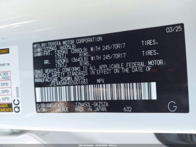 JTEVA5AR4S5001683 Toyota t24a-fts