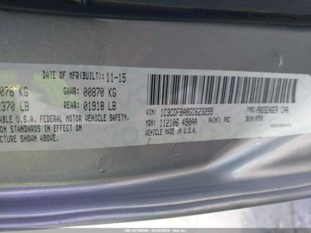 1C3CDFBA8GD623299 Dodge DART SXT