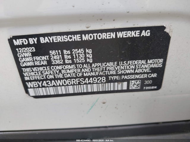 WBY43AW06RFS44928 BMW I4 Edrive35