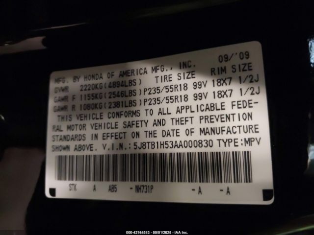 2010 ACURA RDX 5J8TB1H53AA000830 Photo 8