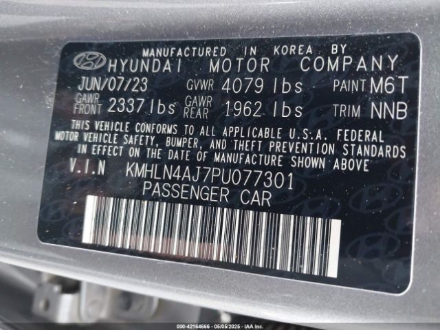 KMHLN4AJ7PU077301 Hyundai gdi kappa