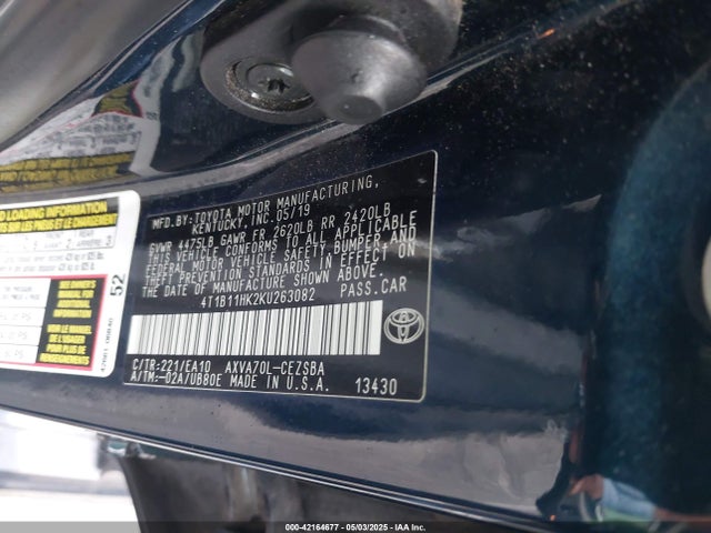 4T1B11HK2KU263082 Toyota a25a-fks