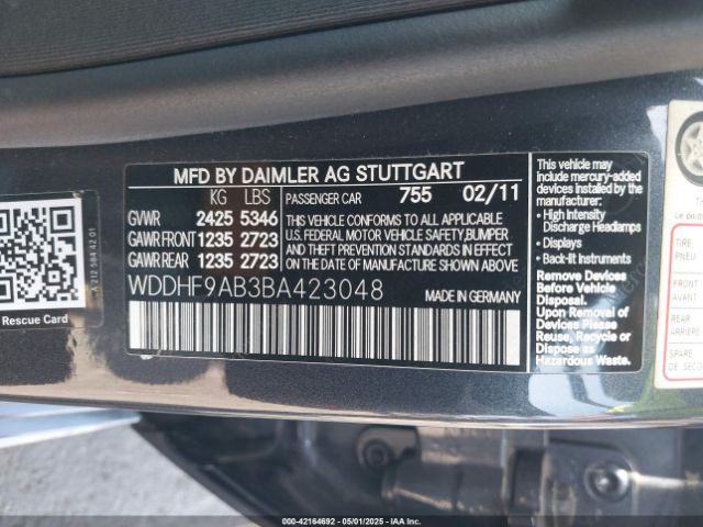 2011 MERCEDES-BENZ E 550 WDDHF9AB3BA423048 Photo 8