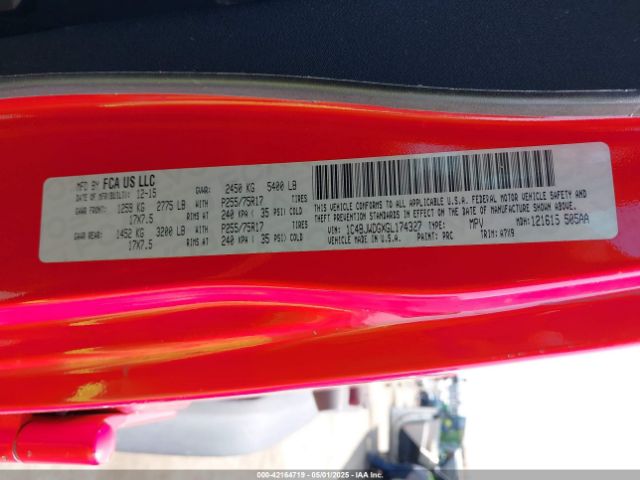 1C4BJWDGXGL174327 Jeep Wrangler Unlimited Sport
