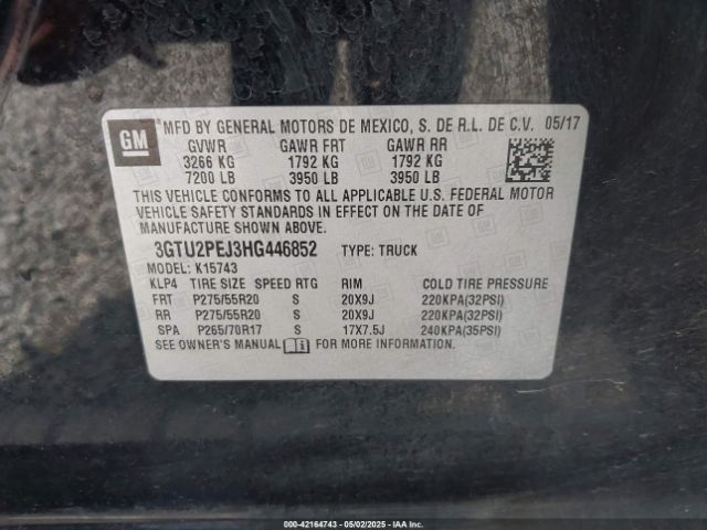 3GTU2PEJ3HG446852 GMC Sierra 1500 Denali