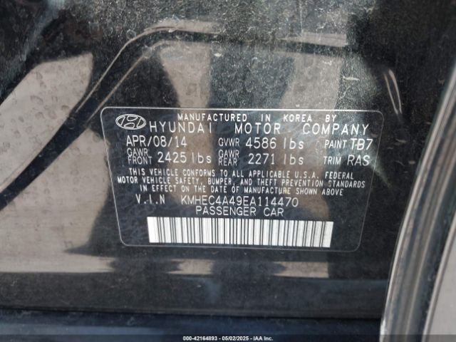 KMHEC4A49EA114470 Hyundai SONATA HYBRID