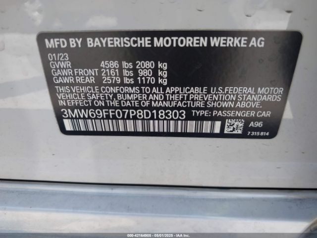 3MW69FF07P8D18303 BMW 330I