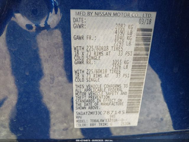 2018 NISSAN ROGUE 5N1AT2MT3JC787145 Photo 8