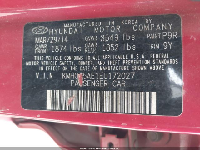 KMHCT5AE1EU172027 Hyundai ACCENT GS