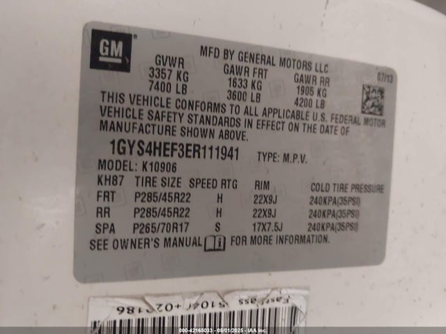 2014 CADILLAC ESCALADE ESV 1GYS4HEF3ER111941 Photo 8