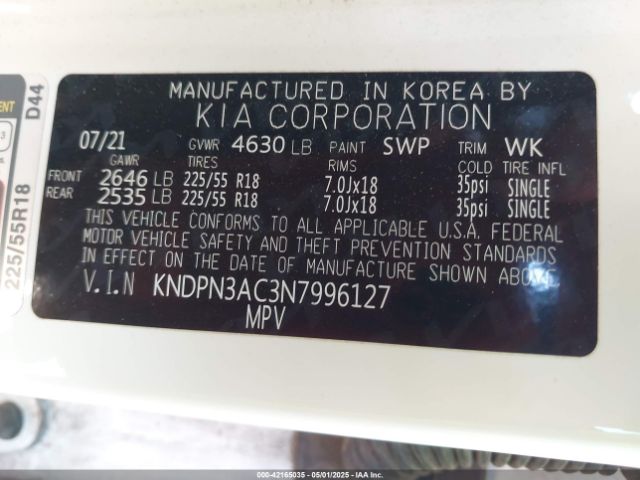 KNDPN3AC3N7996127 KIA Sportage Ex