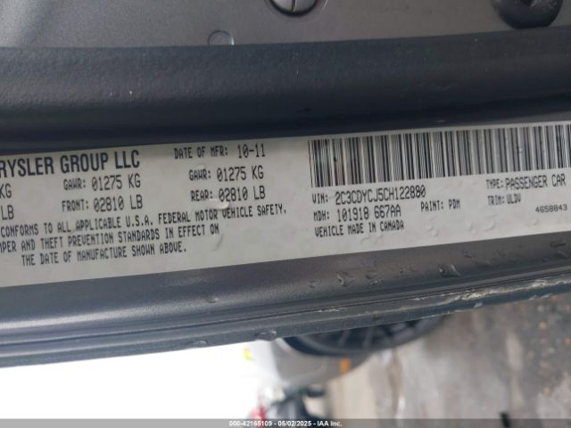2012 DODGE CHALLENGER 2C3CDYCJ5CH122880 Photo 8