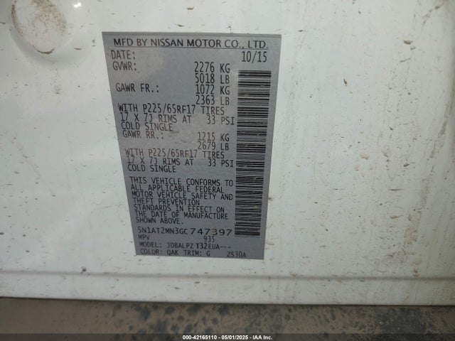 Nissan 2016 2016 5N1AT2MN3GC747397 Image 9