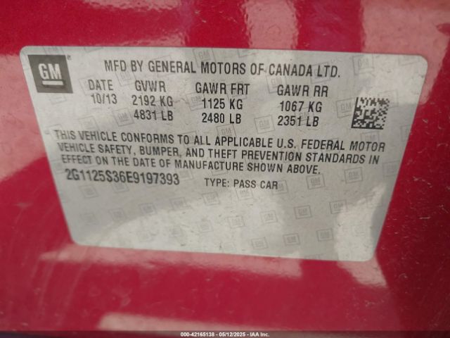 2G1125S36E9197393 Chevrolet Impala 2lt