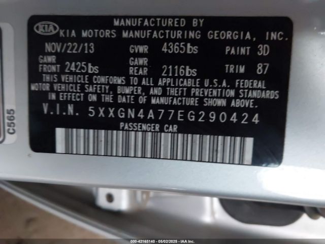 5XXGN4A77EG290424 KIA OPTIMA EX