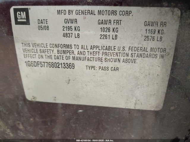 2008 CADILLAC CTS 1G6DF577680213369 Photo 8
