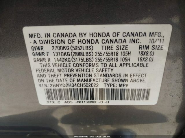 2012 ACURA MDX 2HNYD2H34CH502022 Photo 8