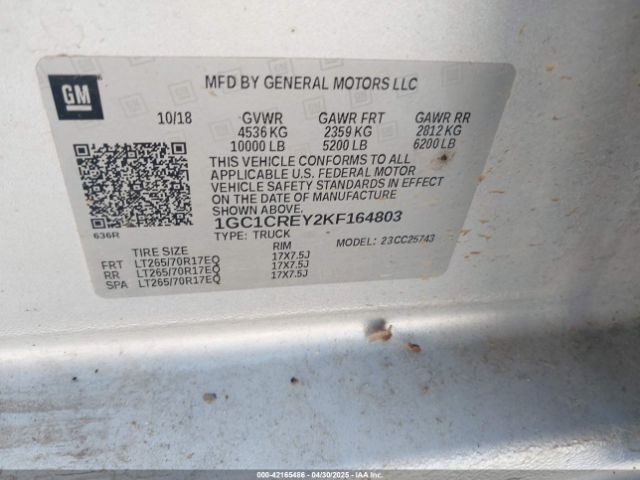 1GC1CREY2KF164803 Chevrolet Silverado 2500hd Wt