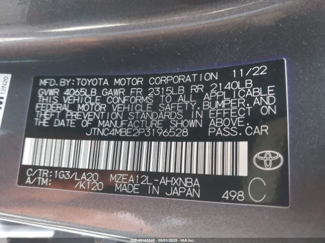 JTNC4MBE2P3196528 Toyota Corolla Xse