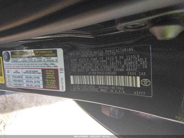 4T1BK1EB4EU085097 Toyota AVALON LIMITED