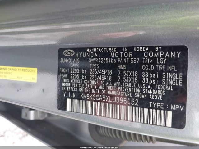KM8K3CA5XLU396152 Hyundai Kona Limited