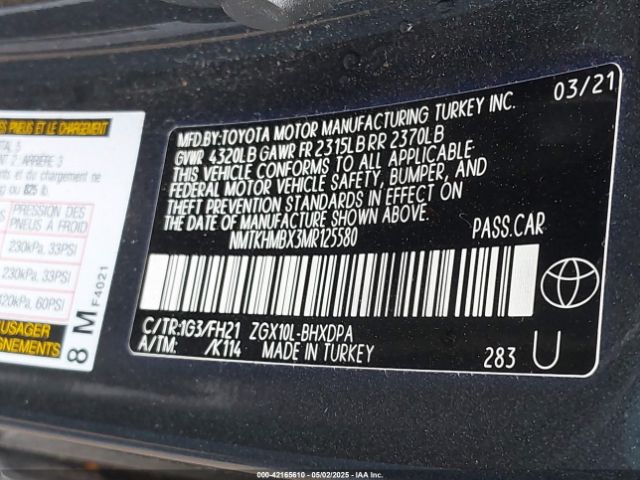 NMTKHMBX3MR125580 Toyota C-HR LE