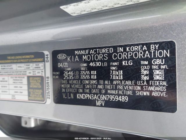 KNDPN3AC6N7959489 KIA Sportage Ex