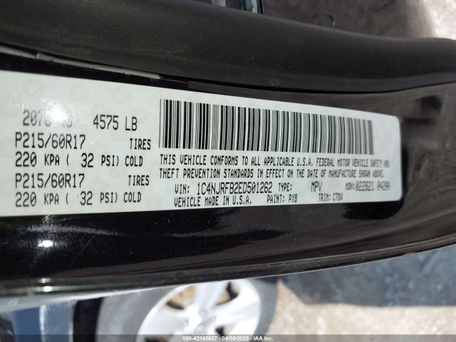 1C4NJRFB2ED501262 Jeep Patriot