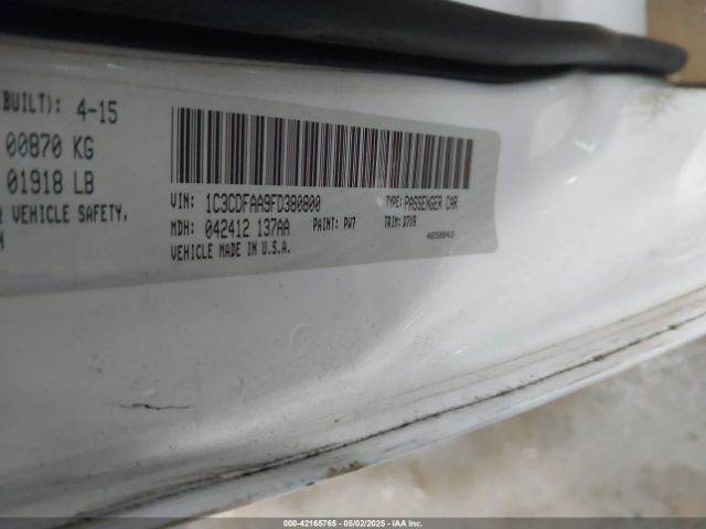 1C3CDFAA9FD380800 Dodge DART SE