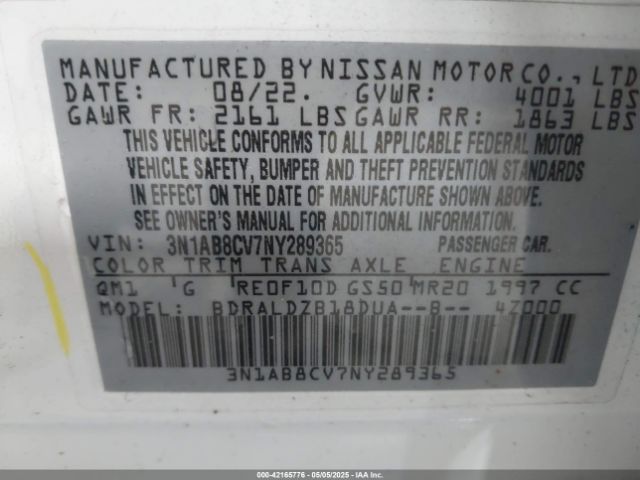 2022 NISSAN SENTRA 3N1AB8CV7NY289365 Photo 8