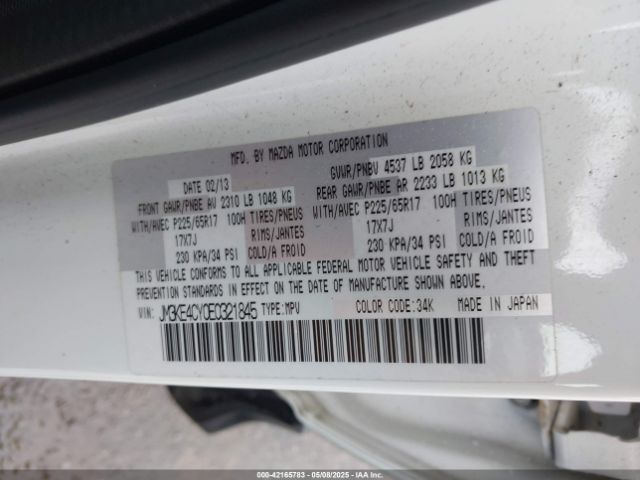 JM3KE4CY0E0321845 Mazda Cx-5 Touring