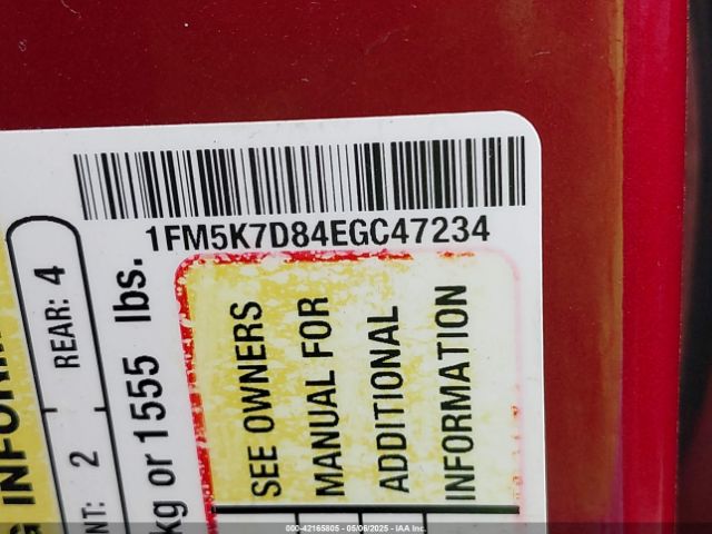 1FM5K7D84EGC47234 Ford EXPLORER XLT