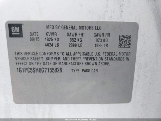 1G1PC5SH0G7155826 Chevrolet Cruze Limited Ls Auto