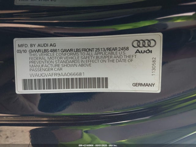 2010 AUDI S5 WAUGVAFR9AA066681 Photo 8