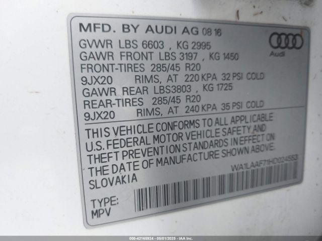 WA1LAAF71HD024553 Audi Q7
