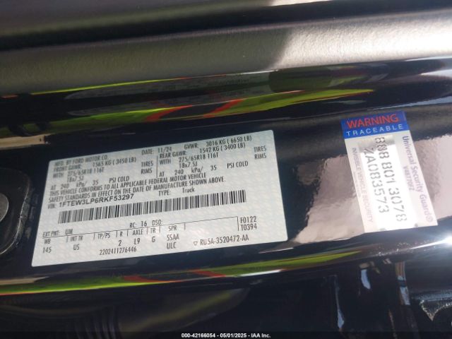 1FTEW3LP6RKF53297 Ford F-150 Xlt