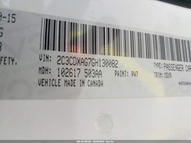 2C3CDXAG7GH130082 Dodge Charger Police