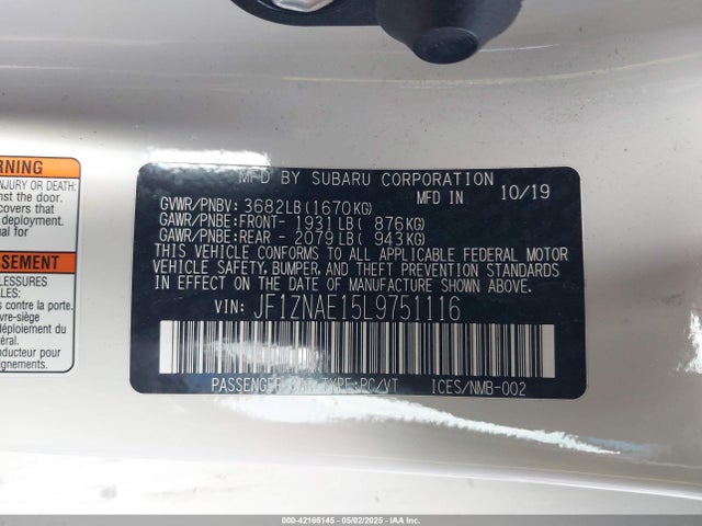 JF1ZNAE15L9751116 Toyota 86 GT