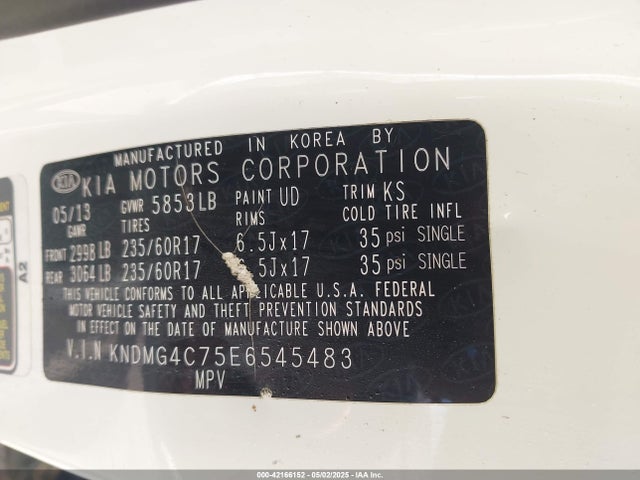 KIA SEDONA LX 2014 KNDMG4C75E6545483 Image 9