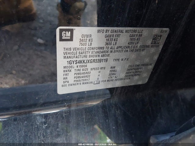 2016 CADILLAC ESCALADE ESV 1GYS4KKJXGR339119 Photo 8