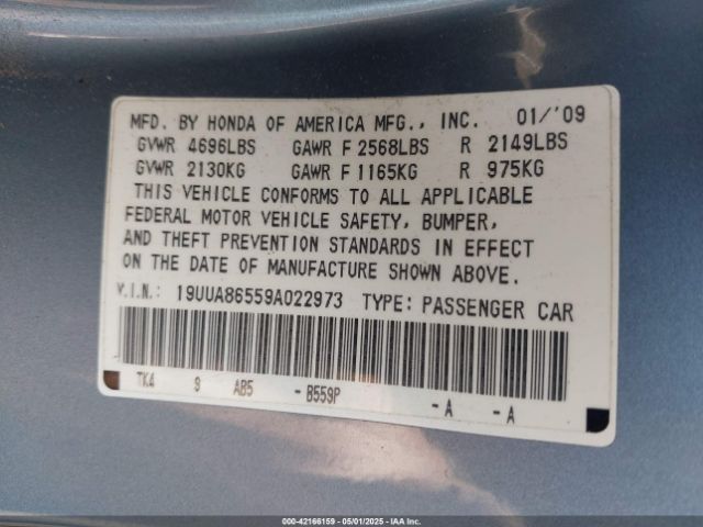 2009 ACURA TL 19UUA86559A022973 Photo 8