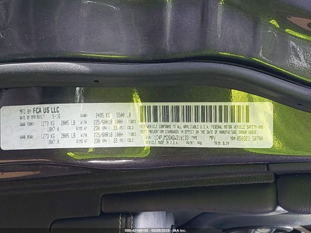 1C4PJMDSXGW318133 Jeep Cherokee Limited